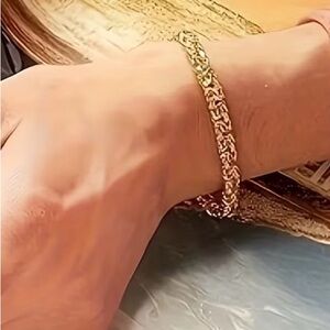 Gold-Tone Unisex Rope Chain Bracelet